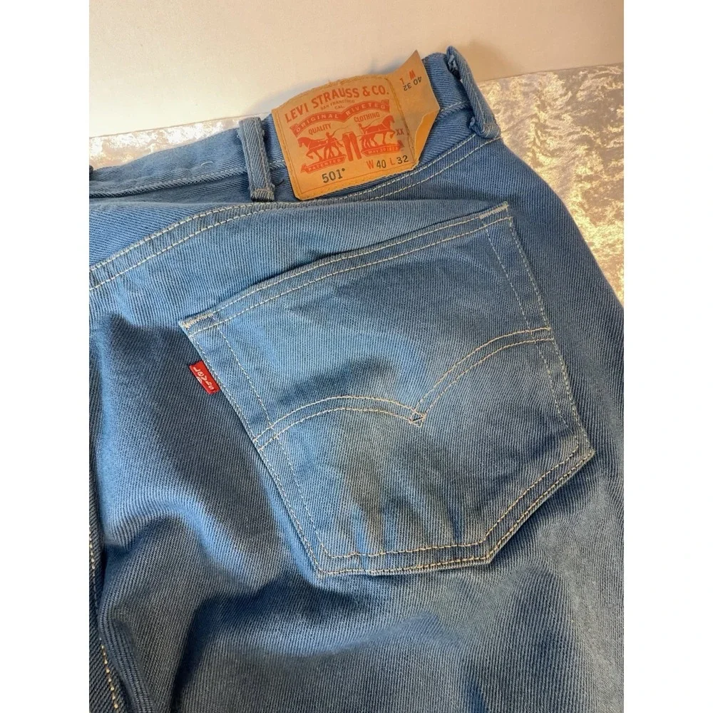 Levi's 501 Jeans Men's 38x30 Blue Straight Leg Button Fly Made in Mexico